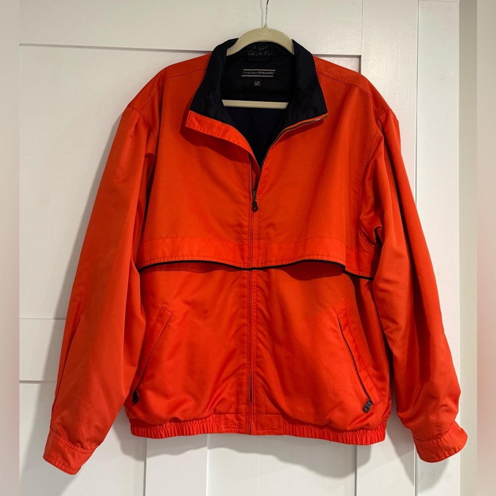 Cutter & Buck Bright Orange Windbreaker Men’s Jacket Size Medium